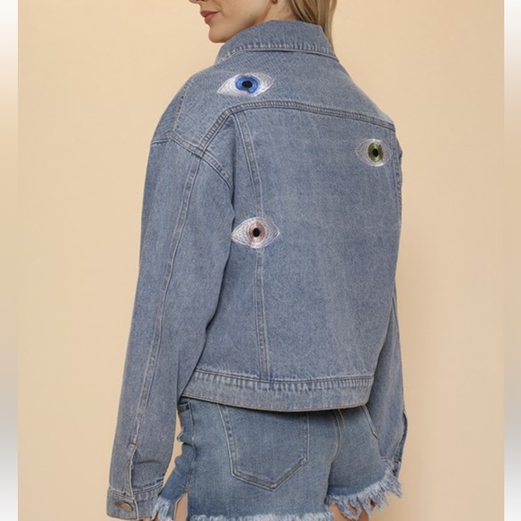 Evil Eye 🧿 Denim Jacket - Picture 3 of 4